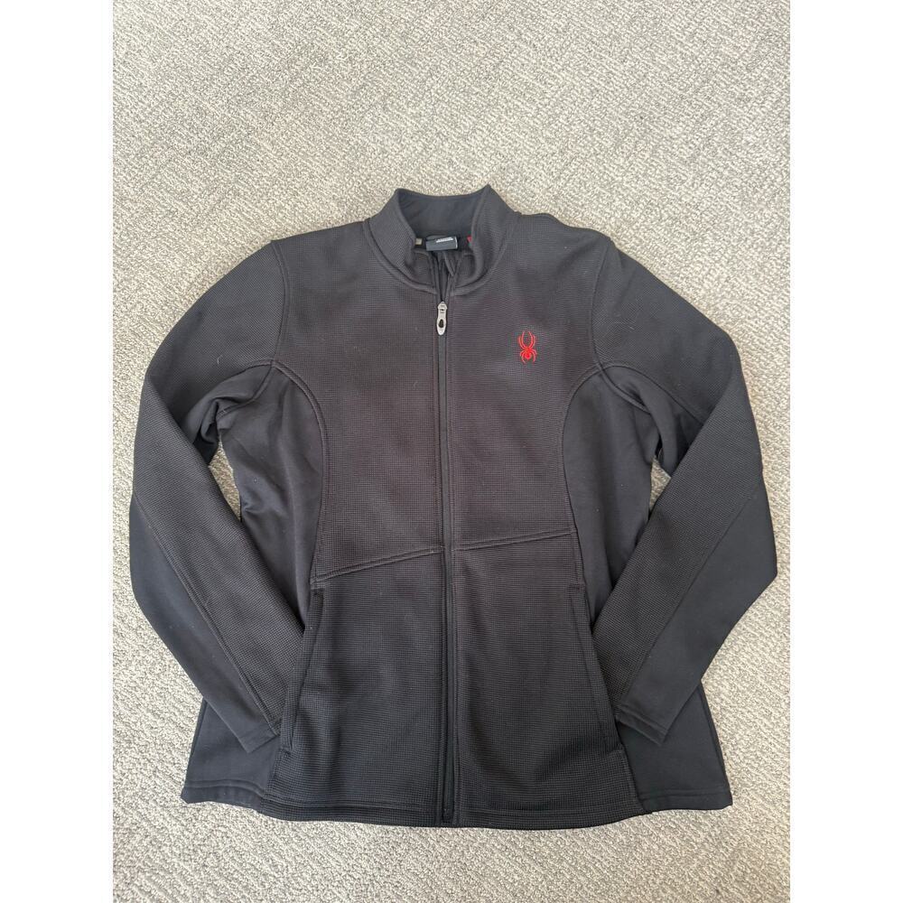 Spyder Constant Full Zip Jacket Women’s Size XL Fleece Sweater Knit Pockets Logo
